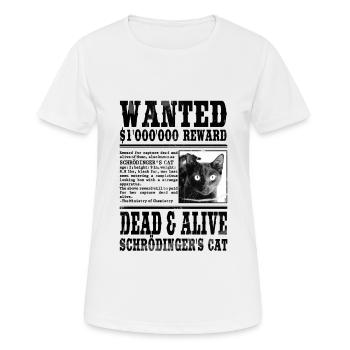Wanted: Schrödinger's Cat - Dead & Alive - Frauen T-Shirt atmungsaktiv - Weiß - Vorne - AI Model Female 172 dark (172cm)