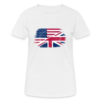 USA - Union Jack Flag - T-shirt respirant Femme - blanc - Devant - AI Model Female 172 dark (172cm)