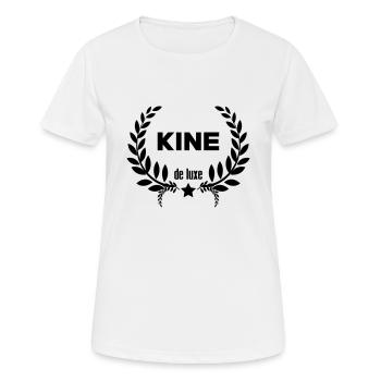 Kiné / Kinesitherapeute / Kinésithérapie / Masseur - T-shirt respirant Femme - blanc - Devant - AI Model Female 172 dark (172cm)