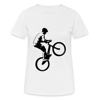 Biking - Trial - Frauen T-Shirt atmungsaktiv - Weiß - Vorne - AI Model Female 172 dark (172cm)