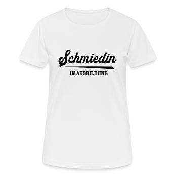 Schmiedin In Ausbildung Azubi Lehre Schmiede - Frauen T-Shirt atmungsaktiv - Weiß - Vorne - AI Model Female 172 dark (172cm)