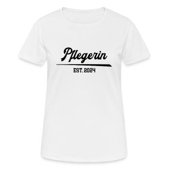 Pflegerin seit 2024 Pflegefachfrau Pflegekraft - Frauen T-Shirt atmungsaktiv - Weiß - Vorne - AI Model Female 172 dark (172cm)