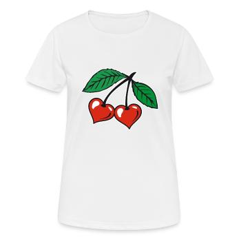 Kirschen - Frauen T-Shirt atmungsaktiv - Weiß - Vorne - AI Model Female 172 dark (172cm)