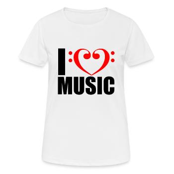 I love music - T-shirt respirant Femme - blanc - Devant - AI Model Female 172 dark (172cm)