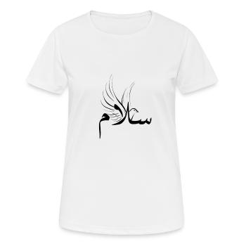 Salam - Peace - T-shirt respirant Femme - blanc - Devant - AI Model Female 172 dark (172cm)