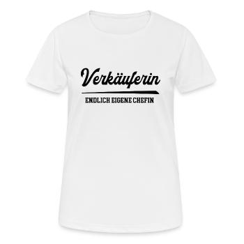 Verkäuferin Chefin Selbstständigkeit Firma Gründen - Frauen T-Shirt atmungsaktiv - Weiß - Vorne - AI Model Female 172 dark (172cm)