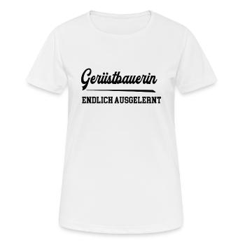Gerüstbauerin Ausbildung Bestanden Azubi Gerüstbau - Frauen T-Shirt atmungsaktiv - Weiß - Vorne - AI Model Female 172 dark (172cm)