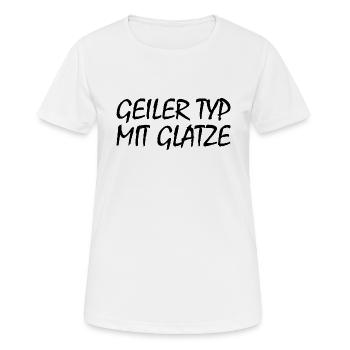 geiler typ mit glatze - Frauen T-Shirt atmungsaktiv - Weiß - Vorne - AI Model Female 172 dark (172cm)
