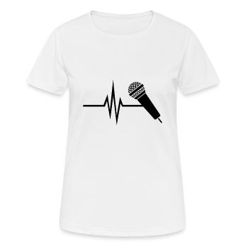 Mein Herz schlägt für Gesang - Musik Singen Mikro - Frauen T-Shirt atmungsaktiv - Weiß - Vorne - AI Model Female 172 dark (172cm)