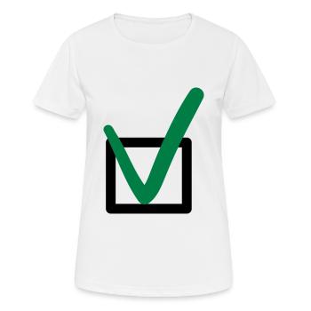 Check mark sign symbols - Women's Breathable T-Shirt - white - Front - AI Model Female 172 dark (172cm)