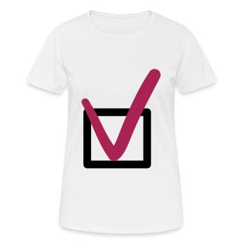 tick - Women's Breathable T-Shirt - white - Front - AI Model Female 172 dark (172cm)