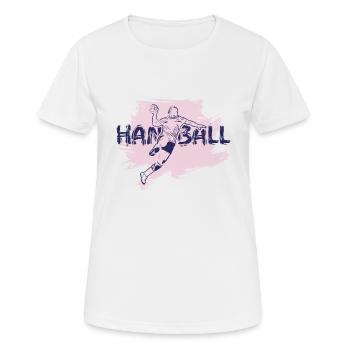 Handballspieler - Frauen T-Shirt atmungsaktiv - Weiß - Vorne - AI Model Female 172 dark (172cm)