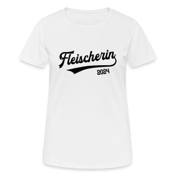 Fleischerin 2024 Beruf Fleischerei Metzgerin Frau - Frauen T-Shirt atmungsaktiv - Weiß - Vorne - AI Model Female 172 dark (172cm)
