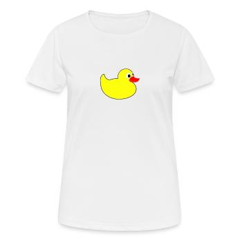 Quietscheente - Frauen T-Shirt atmungsaktiv - Weiß - Vorne - AI Model Female 172 dark (172cm)