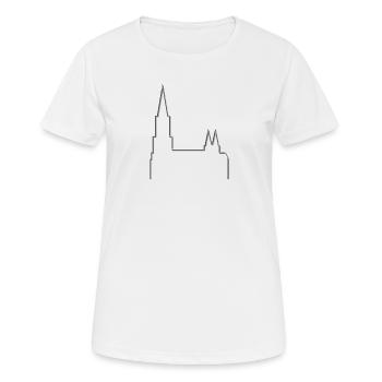 Un symbole pour Ulm : la cathédrale d’Ulm - T-shirt respirant Femme - blanc - Devant - AI Model Female 172 dark (172cm)
