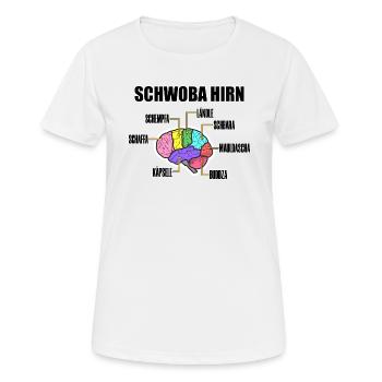 Schwäbisches Gehirn Schwoba Hirn Schwaben Lustig - Frauen T-Shirt atmungsaktiv - Weiß - Vorne - AI Model Female 172 dark (172cm)