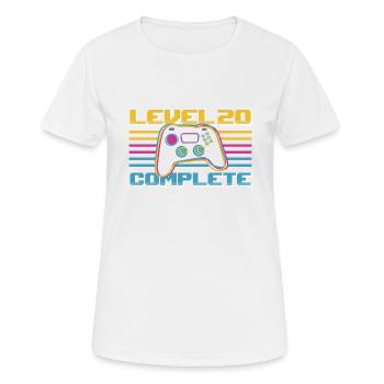 20 Geburtstag Level 20 Complete 20 Jahre Gamer - Frauen T-Shirt atmungsaktiv - Weiß - Vorne - AI Model Female 172 dark (172cm)