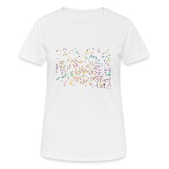 Troupeau d'oiseaux coloré silhouette abstraite - T-shirt respirant Femme - blanc - Devant - AI Model Female 172 dark (172cm)