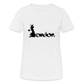 United Kingdom London England - T-shirt respirant Femme - blanc - Devant - AI Model Female 172 dark (172cm)