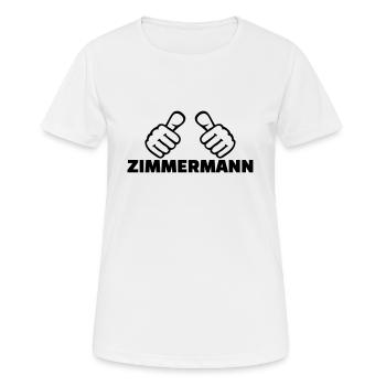 Zimmermann - Frauen T-Shirt atmungsaktiv - Weiß - Vorne - AI Model Female 172 dark (172cm)