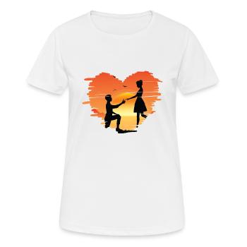 Heiratsantrag Heiraten Hochzeit Ehepaar Antrag - Frauen T-Shirt atmungsaktiv - Weiß - Vorne - AI Model Female 172 dark (172cm)