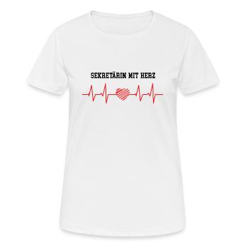 Sekretärin Mit Herz Beste Sekretärinnen Kollegin - Frauen T-Shirt atmungsaktiv - Weiß - Vorne - AI Model Female 172 dark (172cm)