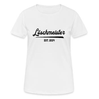 Freiwillige Feuerwehr Löschmeister 2024 Dienstgrad - Frauen T-Shirt atmungsaktiv - Weiß - Vorne - AI Model Female 172 dark (172cm)
