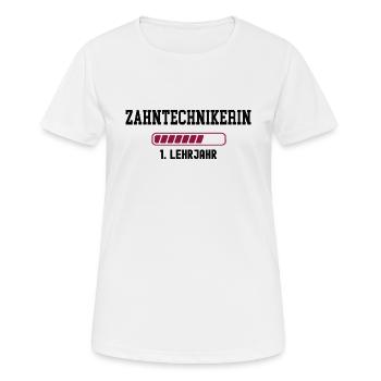Ausbildung Zahntechnikerin 1. Lehrjahr Zahntechnik - Frauen T-Shirt atmungsaktiv - Weiß - Vorne - AI Model Female 172 dark (172cm)