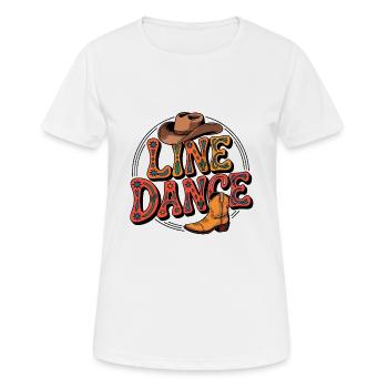 Line Dance mein Hobby - meine Passion - mein Ding - Frauen T-Shirt atmungsaktiv - Weiß - Vorne - AI Model Female 172 dark (172cm)