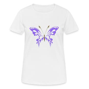 papillon violet avec des ampoules brun foncé - T-shirt respirant Femme - blanc - Devant - AI Model Female 172 dark (172cm)