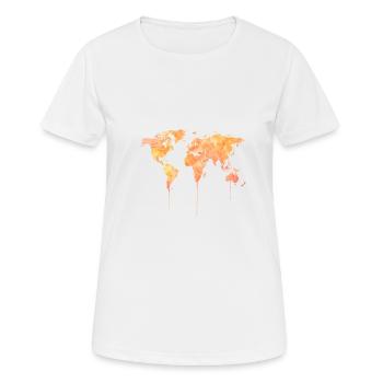 Carte du monde - T-shirt respirant Femme - blanc - Devant - AI Model Female 172 dark (172cm)