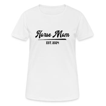 Horse Mom 2024 Pferdemama Pferdefrau Horsemom - Frauen T-Shirt atmungsaktiv - Weiß - Vorne - AI Model Female 172 dark (172cm)