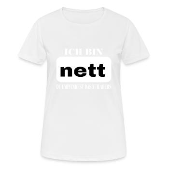 Nett - Frauen T-Shirt atmungsaktiv - Weiß - Vorne - AI Model Female 172 dark (172cm)