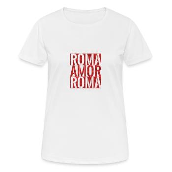 ROM LIEBE ROM - Frauen T-Shirt atmungsaktiv - Weiß - Vorne - AI Model Female 172 dark (172cm)