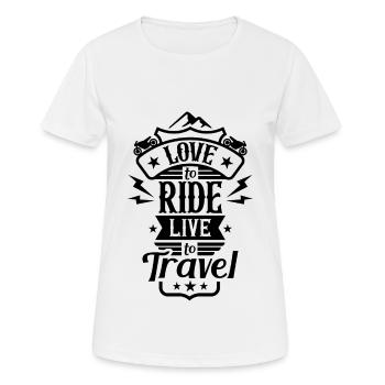 J’adore rouler en direct pour voyager - T-shirt respirant Femme - blanc - Devant - AI Model Female 172 dark (172cm)