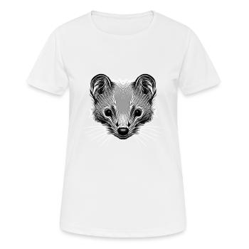 TÊTE DE FOUINE STYLISÉE - T-shirt respirant Femme - blanc - Devant - AI Model Female 172 dark (172cm)