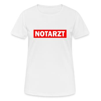 Notarzt - Frauen T-Shirt atmungsaktiv - Weiß - Vorne - AI Model Female 172 dark (172cm)