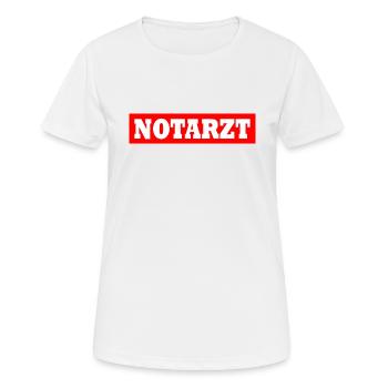 Notarzt - Frauen T-Shirt atmungsaktiv - Weiß - Vorne - AI Model Female 172 dark (172cm)