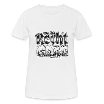 Handlettering „Wo ich recht habe, wächst …" - Frauen T-Shirt atmungsaktiv - Weiß - Vorne - AI Model Female 172 dark (172cm)