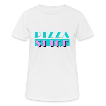 PIZZA SLICE, Miama, lustiges Motiv - Frauen T-Shirt atmungsaktiv - Weiß - Vorne - AI Model Female 172 dark (172cm)