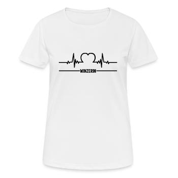 Herzschlag Winzerin Herz Winzer Frauen Weinbauerin - Frauen T-Shirt atmungsaktiv - Weiß - Vorne - AI Model Female 172 dark (172cm)