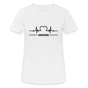 Herzschlag Schneiderin Herz Schneider Schneiderei - Frauen T-Shirt atmungsaktiv - Weiß - Vorne - AI Model Female 172 dark (172cm)