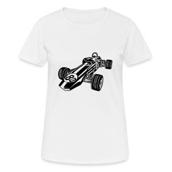 Race Car / Race Car 02_black - Women's Breathable T-Shirt - white - Front - AI Model Female 172 dark (172cm)