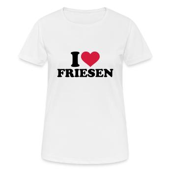 Friese - Frauen T-Shirt atmungsaktiv - Weiß - Vorne - AI Model Female 172 dark (172cm)