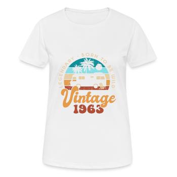 60 Ans anniversaire 60 ans né en 1963 - T-shirt respirant Femme - blanc - Devant - AI Model Female 172 dark (172cm)