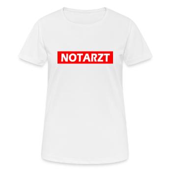 Notarzt - Frauen T-Shirt atmungsaktiv - Weiß - Vorne - AI Model Female 172 dark (172cm)