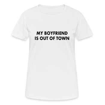 my boyfriend is out of town - T-shirt respirant Femme - blanc - Devant - AI Model Female 172 dark (172cm)