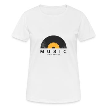 Vinyl Schallplatte Musik Geschenk - Frauen T-Shirt atmungsaktiv - Weiß - Vorne - AI Model Female 172 dark (172cm)
