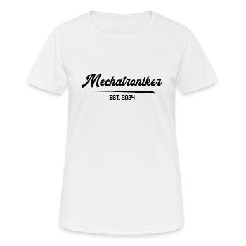 Mechatroniker Ausbildung 2024 Prüfung Mechatronik - Frauen T-Shirt atmungsaktiv - Weiß - Vorne - AI Model Female 172 dark (172cm)