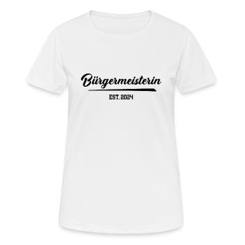 Bürgermeisterin Wahl 2024 Buergermeisterin Politik - Frauen T-Shirt atmungsaktiv - Weiß - Vorne - AI Model Female 172 dark (172cm)